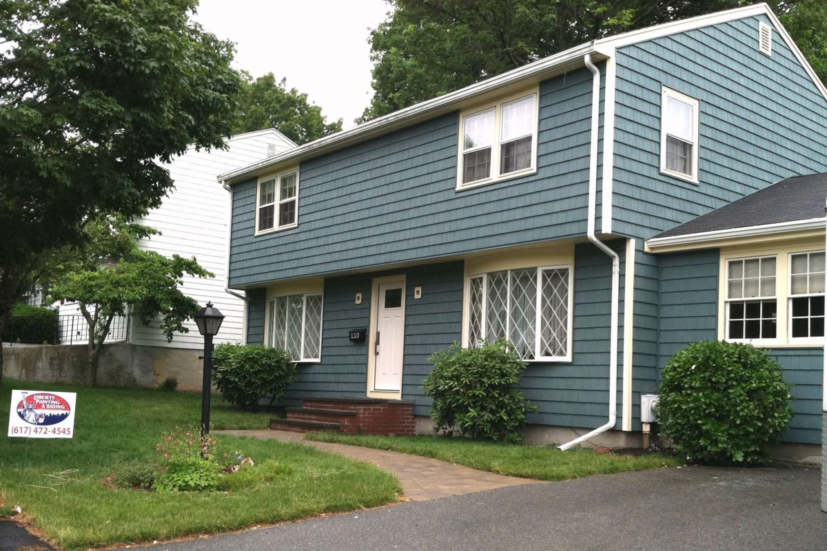 A photo of a finished project updating the siding on a home in Milton.