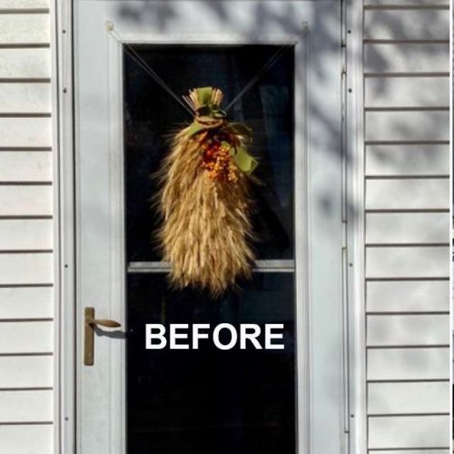 A before photo of a door in Canton, MA.