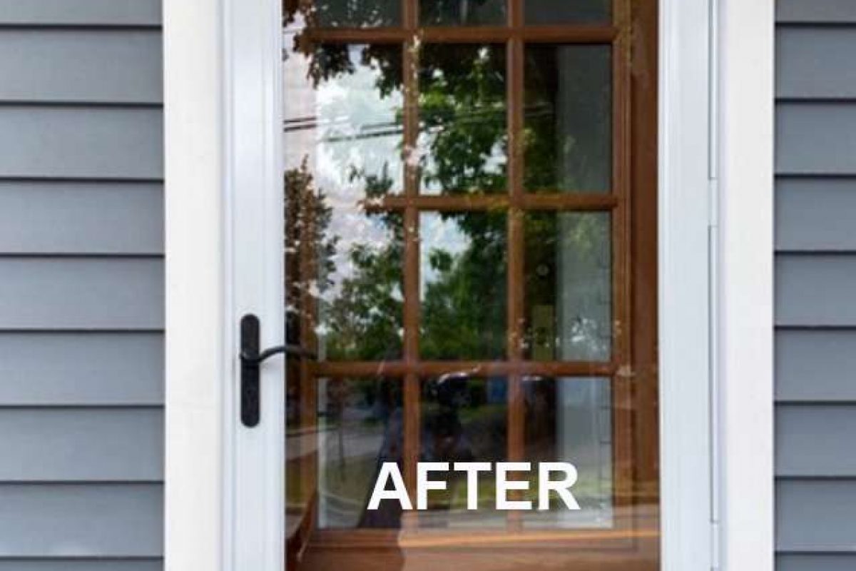 An after photo of a newly installed door in Canton, MA by Liberty Painting.