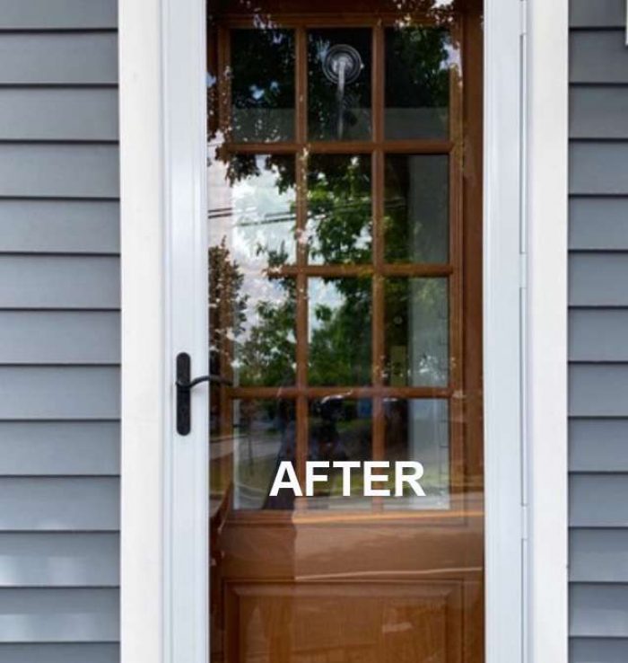 An after photo of a newly installed door in Canton, MA by Liberty Painting.