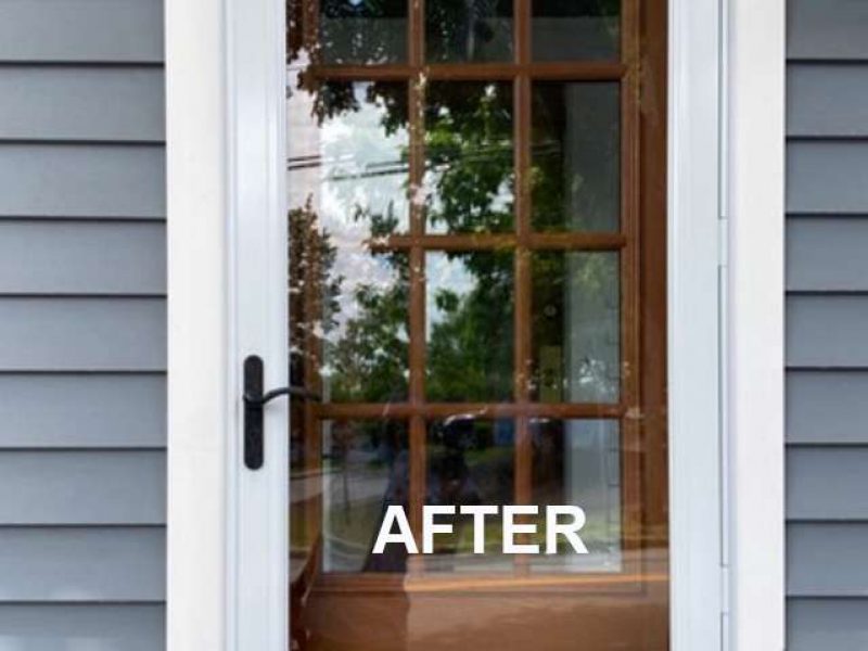 An after photo of a newly installed door in Canton, MA by Liberty Painting.